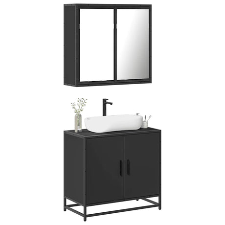 2 Piece Bathroom Furniture Set Engineered Wood