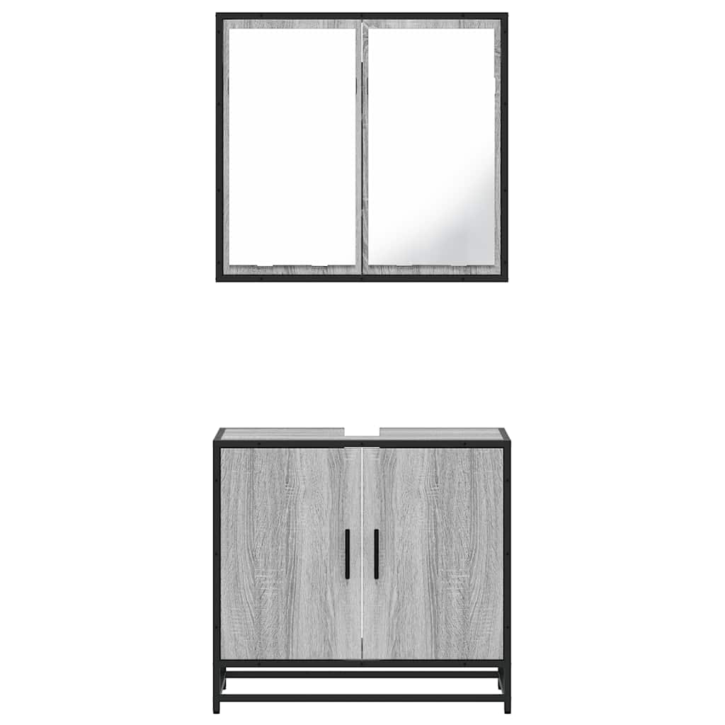 2 Piece Bathroom Furniture Set Engineered Wood