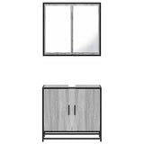 2 Piece Bathroom Furniture Set Engineered Wood
