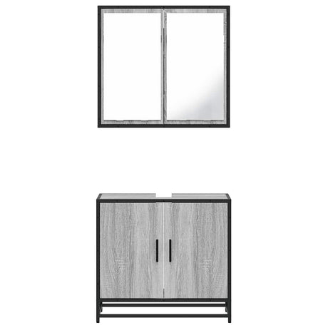 2 Piece Bathroom Furniture Set Engineered Wood