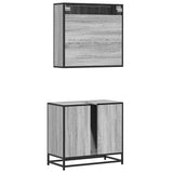 2 Piece Bathroom Furniture Set Engineered Wood