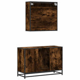 2 Piece Bathroom Furniture Set Engineered Wood