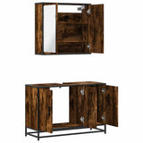2 Piece Bathroom Furniture Set Engineered Wood