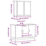 2 Piece Bathroom Furniture Set Engineered Wood