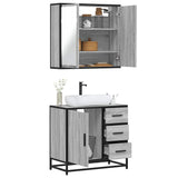 2 Piece Bathroom Furniture Set Engineered Wood