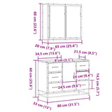 2 Piece Bathroom Furniture Set Engineered Wood