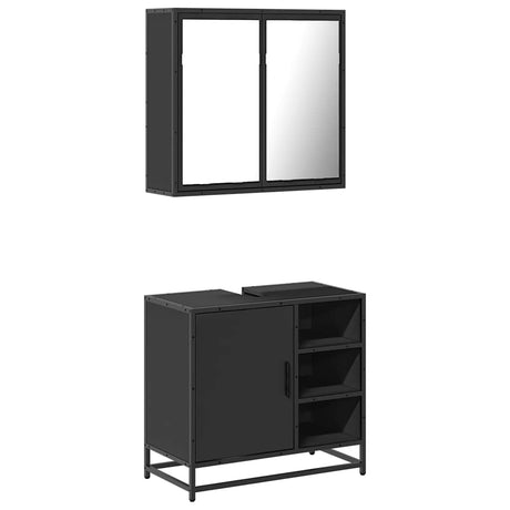 2 Piece Bathroom Furniture Set Engineered Wood