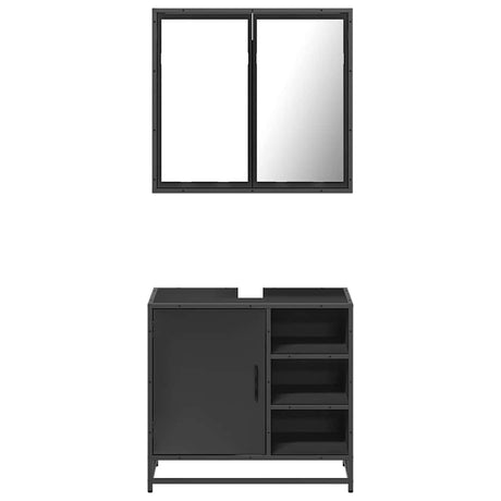 2 Piece Bathroom Furniture Set Engineered Wood