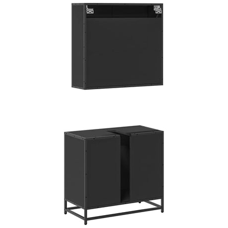 2 Piece Bathroom Furniture Set Engineered Wood