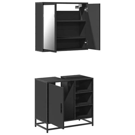 2 Piece Bathroom Furniture Set Engineered Wood