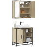 2 Piece Bathroom Furniture Set Engineered Wood