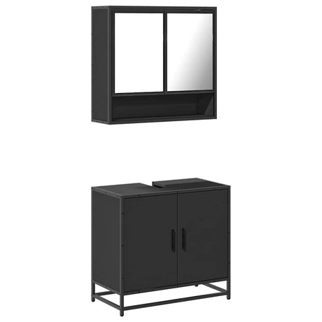 2 Piece Bathroom Furniture Set Engineered Wood