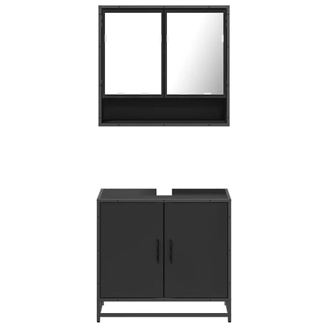 2 Piece Bathroom Furniture Set Engineered Wood
