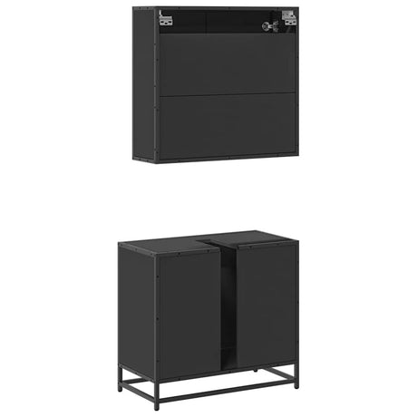 2 Piece Bathroom Furniture Set Engineered Wood