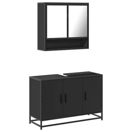 2 Piece Bathroom Furniture Set Engineered Wood