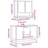 2 Piece Bathroom Furniture Set Engineered Wood