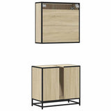2 Piece Bathroom Furniture Set Engineered Wood