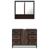 2 Piece Bathroom Furniture Set Engineered Wood