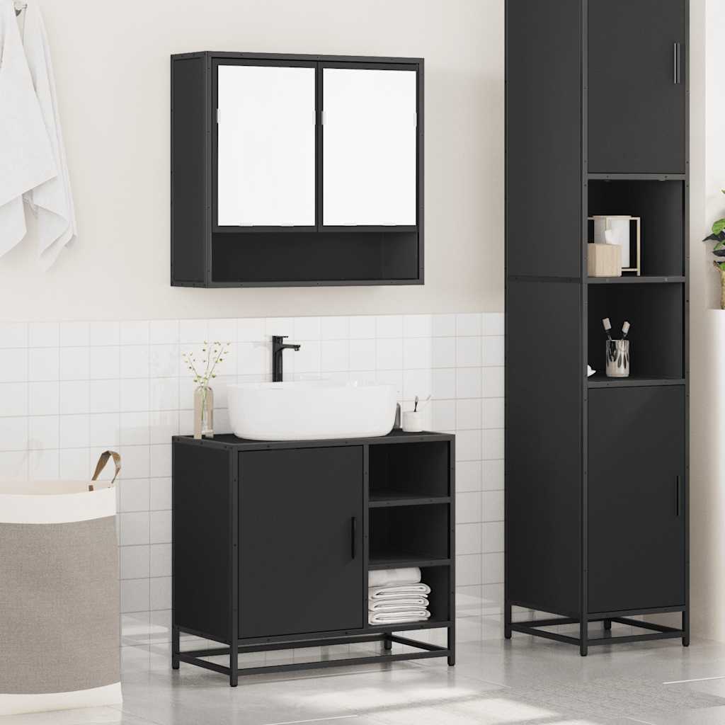 2 Piece Bathroom Furniture Set Engineered Wood