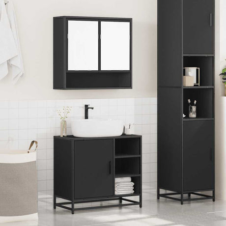 2 Piece Bathroom Furniture Set Engineered Wood