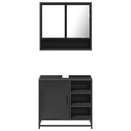2 Piece Bathroom Furniture Set Engineered Wood