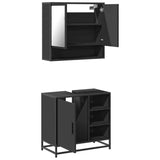 2 Piece Bathroom Furniture Set Engineered Wood