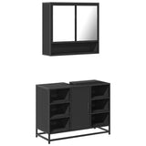 2 Piece Bathroom Furniture Set Engineered Wood