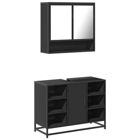 2 Piece Bathroom Furniture Set Engineered Wood