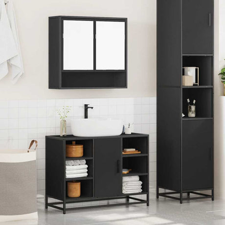 2 Piece Bathroom Furniture Set Engineered Wood