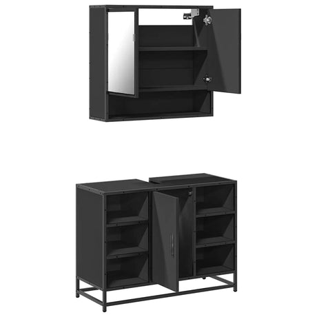 2 Piece Bathroom Furniture Set Engineered Wood