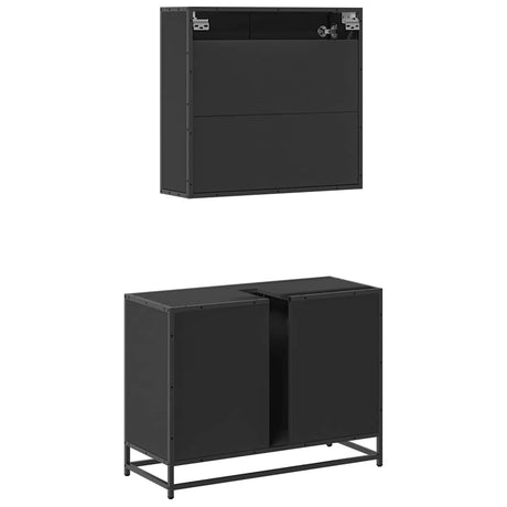 2 Piece Bathroom Furniture Set Engineered Wood