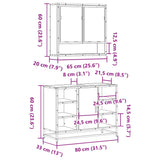 2 Piece Bathroom Furniture Set Engineered Wood