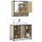 2 Piece Bathroom Furniture Set Engineered Wood