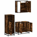 3 Piece Bathroom Furniture Set Engineered Wood