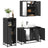 3 Piece Bathroom Furniture Set Engineered Wood