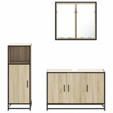 3 Piece Bathroom Furniture Set Engineered Wood