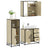 3 Piece Bathroom Furniture Set Engineered Wood