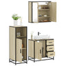 3 Piece Bathroom Furniture Set Engineered Wood