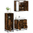 3 Piece Bathroom Furniture Set Engineered Wood
