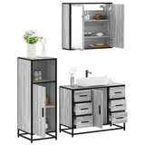 3 Piece Bathroom Furniture Set Engineered Wood