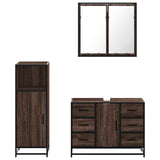 3 Piece Bathroom Furniture Set Engineered Wood