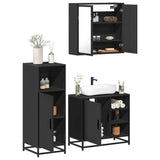 3 Piece Bathroom Furniture Set Engineered Wood