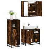 3 Piece Bathroom Furniture Set Engineered Wood