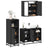 3 Piece Bathroom Furniture Set Engineered Wood
