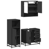 3 Piece Bathroom Furniture Set Engineered Wood