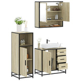 3 Piece Bathroom Furniture Set Engineered Wood