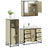 3 Piece Bathroom Furniture Set Engineered Wood