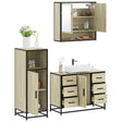 3 Piece Bathroom Furniture Set Engineered Wood