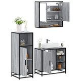 3 Piece Bathroom Furniture Set Engineered Wood