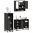 3 Piece Bathroom Furniture Set Engineered Wood
